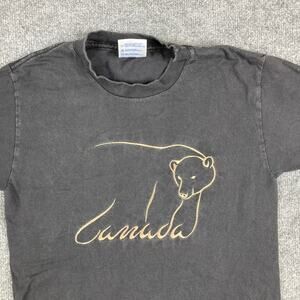 Cityscape T-Shirt Mens Small‎ Black Canada Polar Bear Graphic